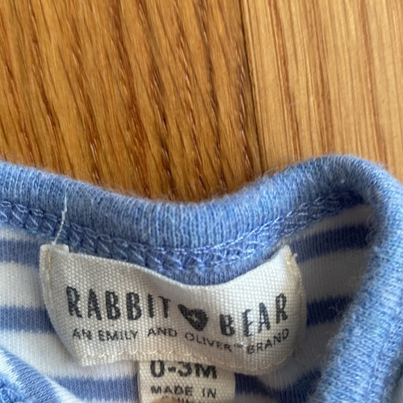 0-3M Rabbit + Bear Sleep and Play Footies Sleepers - Picture 3 of 7